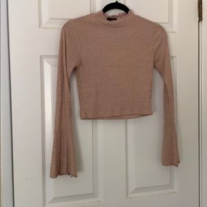 Mock neck cropped sweater